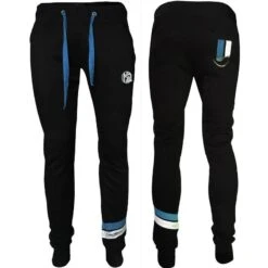 PANTALON HOMME HOT SPOT DESIGN HSD WITH PIQUET STRIPES BLUE - NOIR