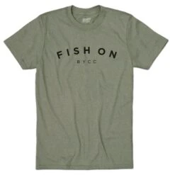 TEE SHIRT MANCHES COURTES HOMME CYRIL CHAUQUET FISH ON BYCC - KAKI