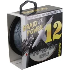 TRESSE POWERLINE BRAID POWER X12 GRIS